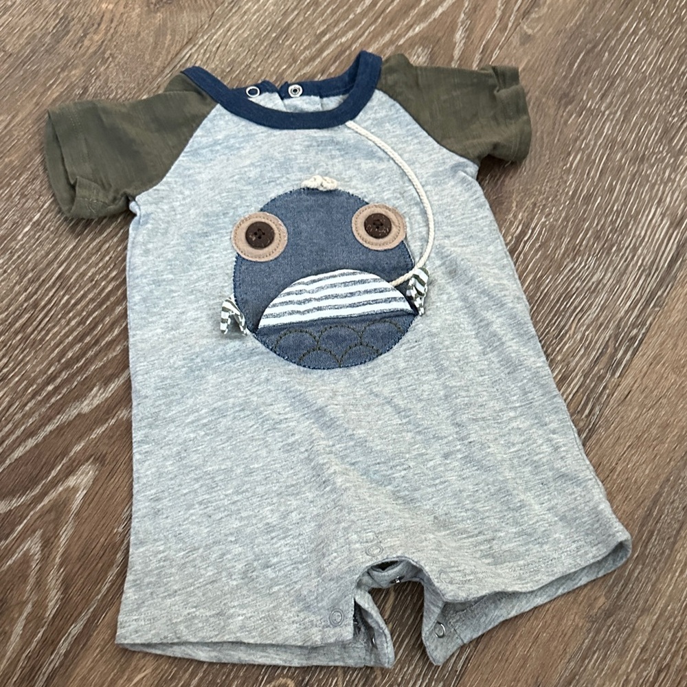 Mud Pie Gray and Blue Fish One Piece